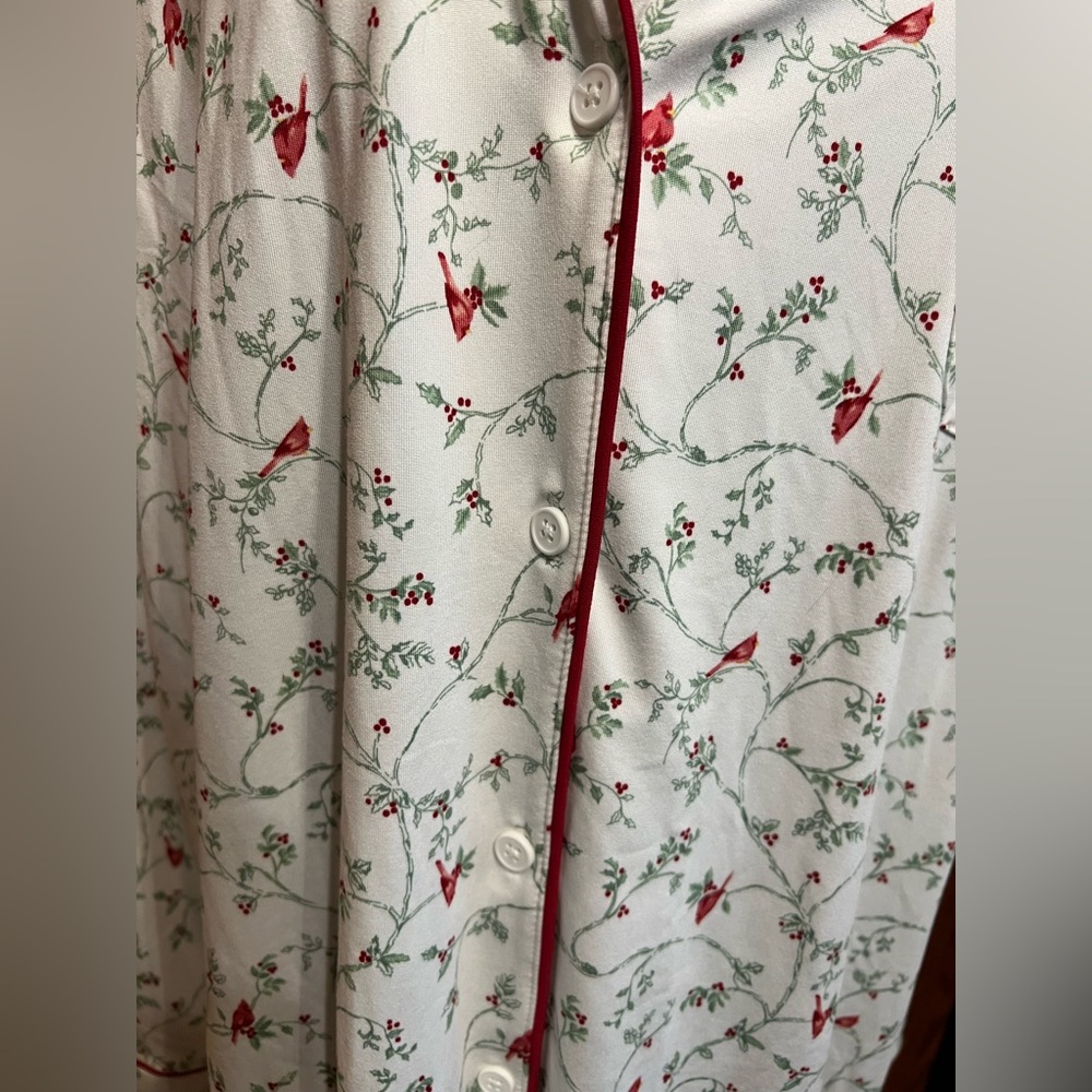 Charter Club Women's Notched-Collar Cardinal Designed Sleepshirt, NWT - Picture 3 of 8